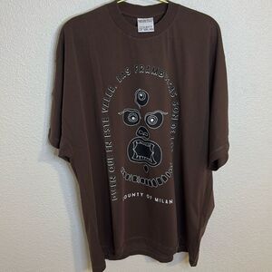 NEW-Marcelo Burlon- brown totem pole t-shirt - Size XXL
